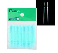 Saluaqui Double Head Teeth Cleaning Toothpick Floss Pick Set - Cone and Brush Design for Comprehensive Oral Care, 100pcs (Green)