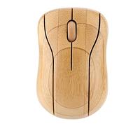 Saluaqui Eco-Friendly 2.4GHz Bamboo Wireless Optical Mouse with Quiet Click and Ergonomic Design for PC Laptop Computers - Wooden Finish Compatible with Systems