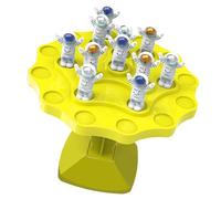 Saluaqui Educational Balance Tree Game Toy Puzzle with Interactive Features, Early Developmental Board Game in Blue, Enhances Coordination and Cognitive Skills with 24 Spaceman Pieces (S Yellow 24