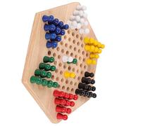 Saluaqui Educational Wooden Chinese Checkers Set - Classic Board Game for Kids with Colorful Pieces to Enhance Strategic Thinking and Family Fun