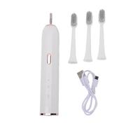Saluaqui Electric Toothbrush for Adults with Sculpted Geometric Handle 3 Smart Modes Soft Rounded Brush Head Type C Fast Charge 30 Days Battery for Gum Care and Deep Cleaning (White)