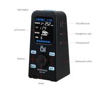 Saluaqui Electronic Metronome With BT Speaker Rechargeable LCD Screen for Piano Guitar Drum Adjustable Volume With Headphone Jack Portable Digital Metronome With Voice Counting (Black)