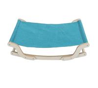 Saluaqui Elevated Cat Hammock with Breathable Linen Fabric and Washable, Easy-Assembly Design - Wooden Cat Swing Bed for Indoor Use, 21.46x6.1x14.29in, Blue and Log Finish