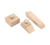 Saluaqui Ergonomic Wooden Sanding Block Set with Beech Wood Handle for Leather Crafting - 3 Pcs Cuniform Quadrate Hand Sanding Tool for Craft and Edge Polishing