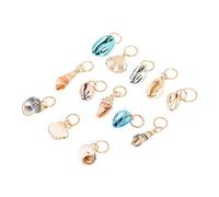 Saluaqui Fashionable Hair Braid Rings and Dreadlocks Rings with Shell Design for Stylish Hair Accessory - Versatile Hair Decoration for Braids, Extensions, and Buns