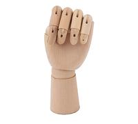 Saluaqui Flexible Wooden Hand Model for Sketching & Drawing - Moveable Artist Manikin with Rotatable Fingers & Knuckles - Premium Wood for Art, Photography & Home Decor (7116A 0101 Left Hand Small)