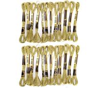 Saluaqui Gold Stitch Thread 24Pcs Light Embroidery Glossy Floss - Premium Cotton Stitch for Crafting and Sewing Projects