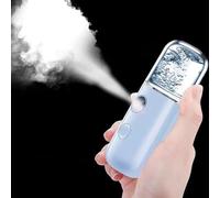 Saluaqui Handheld Face Mist Sprayer, Rechargeable Moisturizing Nano Facial Mister, Hydrating Face Humidifier, Handy Hydrating Sprayer with Visual Water Tank (Light Purple)