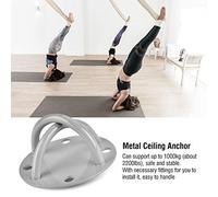 Saluaqui Heavy-Duty Aerial Yoga Hammock Sling with Metal Ceiling Anchor Plate and Install Kit - Safe 1000kg Capacity for Yoga Enthusiasts