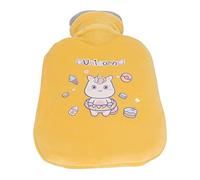 Saluaqui Hot Water Bottle with Soft Cover - 500ML Cute Cartoon Pattern PVC Hot Water Bag for Students and Home Use - Pink Purple Compress Warmer (Yellow)
