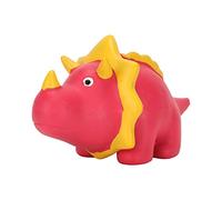 Saluaqui Interactive Squeaky Dinosaur Dog Toy - Cute Cartoon Ceratopsian Design for Play and Anxiety Relief, Soft Latex Material, Orange for Dogs (Rose Triceratops)