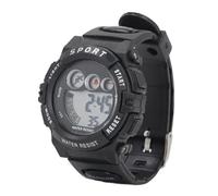Saluaqui Kids Digital Watch with Alarm Clock and LED Lights 30m Children Wristwatch for Ages 4-15 Black (All Black)