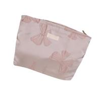 Saluaqui Light Bowknot Makeup Bag Large Capacity Cosmetic Storage for | 27x18cm spacious fabric pouch bowknot print design lightweight closure suitable for travel and daily cosmetic
