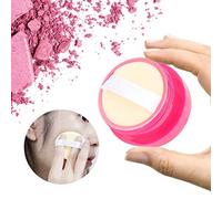 Saluaqui Loose Powder Container Mirror Loose Powd Vintage Rose Empty Makeup Powder Dispenser Box Cosmetic Case with Puff - Portable Dispenser for Travel Use (Rosy Red)
