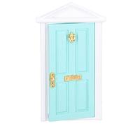 Saluaqui Mini Wooden Door for 1:12 Dollhouse - Bright Color & Smoother Edge Fairy Door in Light Purple Birch Material (Mint Green)