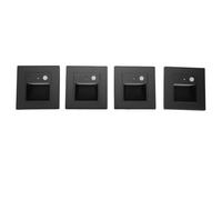 Saluaqui Motion Sensor Step Lights for Bedroom - Intelligent Induction Embedded Installation Floor Lamp with Warm White Light, Black (Gray)