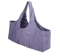 Saluaqui Oversized Yoga Bag with Large Capacity for Fitness Clothing and Travel - Gray Canvas Yoga Mat Carrier with One Shoulder Strap for Easy Carrying (Purple)