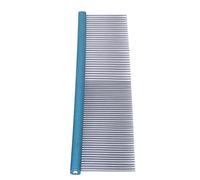 Saluaqui Pet Steel Grooming Comb With Two Density Options Static Design Rounded Ends Ideal for and Short Haired Breeds Stylish Blue Finish 22Cm/8.7In Length (Blue 22cm/8.7in)
