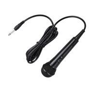 Saluaqui Portable Handheld Wired Dynamic Microphone with Clear Voice for Karaoke and Speech, Heart-Shaped Directivity, Anti-Cracking Adapter (Black)
