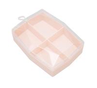 Saluaqui Powder Puff Storage Box with Transparent Lid and Handle for Travel Organization Beads Capsules Stud Earrings Nail Tips