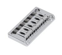 Saluaqui Premium 6 String Electric Guitar Bridge Kit Brass Through Body Non Tremolo for Enhanced Tone and Sustain on ST or TL Guitars (Chrome)