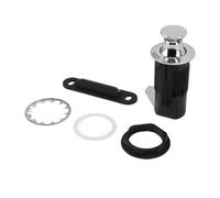 Saluaqui Push to Open Zinc Alloy Cabinet Lock | Secure Embedded Design for File Drawers, Cupboards, Mailboxes, RV Furniture | Black Round Touch Mechanism (Chrome)