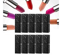 Saluaqui Refillable Lipstick Tube Black Set 10PCS - Empty Cosmetic Lip Balm Container Bottles for DIY Crafting, Portable 12.1mm Design for Lipstick Making (10 Black Hollow)
