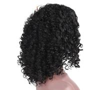 Saluaqui Short Kinky Curly Wig Deep Brown Middle Part Synthetic Hair Full | African texture deep brown color middle part design lightweight synthetic fiber includes wig for secure fit suitable for