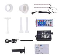 Saluaqui Solar Pool Fountain With Waterfall LED Lights Remote Control Auto Off Timer Function for Garden Pond and Backyard Decoration Solar Powered Feature