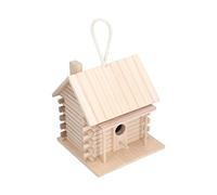 Saluaqui Stylish Wooden Birdhouse Hanging Log Cabin Design for Outdoor Decor and Bird