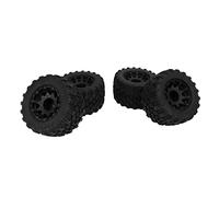Saluaqui Ultimate Grip RC Truck Tires with Concavoconvex Texture - Durable Black Rubber and Plastic 12mm Hex for HPI HSP Redcat 1/10 RC Accessories
