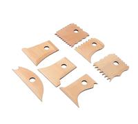Saluaqui Versatile 7PCS Pottery Foot Shaper Tools Crafting Kit with Polished Beech Wood Finish | Pottery Ribs & Trimming Tools for DIY Clay Sculpture Creation