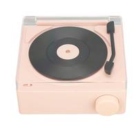 Saluaqui Vintage 5.3 Record Player Turntable with Alarm Clock, Classic Design & 3 Playback Modes for Home & Travel Use (Dusty Pink)