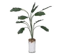 Saluaqui Vivid Miniature Dollhouse Banana Tree Decoration 1:12 Scale Leafed Plant Bonsai Green Ornament for Dollhouse Collection (L)