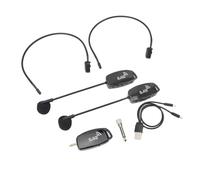 Saluaqui Wireless Microphone Headset System with Noise Reduction for Teachers and Performers - 2.4G Dual Wireless Headset Microphone with Adapter for Versatile Use