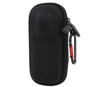 Saluaqui X4 Action Camera Carrying Case with Soft Plush Lining and Shockproof PU Material - Compact Portable Travel Bag with Dual Zippers and Hanging Clamp/Holder (Nylon)