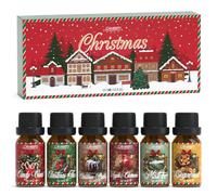 SALUBRITO Christmas Essential Oils Set, Winter Holiday Fragrance Oil Gift Set for Diffuser, Candle, Soap Making, Candy Cane, Christmas Tree, Christmas Pudding, Apple Cinnamon, Gingerbread, Mistletoe