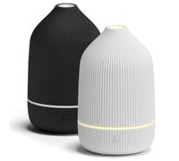 SALUBRITO Essential Oil Diffuser (2 Pack), 100ml Ultrasonic Aroma Diffuser for Essential Oil with Auto Shut-Off, 7 Colour LED Lights, Cool Mist Humidifier for Home, Office, Bedroom, White and Black