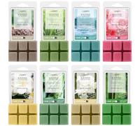 SALUBRITO Spring Scented Wax Melts, Strong Scented Soy Wax Cubes - Rain, Fresh Cut Grass, Ocean Breeze, Sweet Pea, Rose Geranium, Gardenias, Freesia, Bamboo, Variety Gift Set, 8x2.5oz