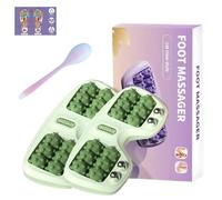 Saludea 3-in-1 Foot Therapy Set - Dual Foot Massage Roller with Hot/Cold Support, Gua Sha Board & Reflexology Chart - Portable Plantar Fasciitis Relief & Relaxation Tool for Home, Office (Green-2)