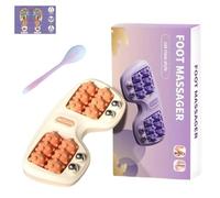 Saludea 3-in-1 Foot Therapy Set - Dual Foot Massage Roller with Hot/Cold Support, Gua Sha Board & Reflexology Chart - Portable Plantar Fasciitis Relief & Relaxation Tool for Home, Office (Orange-1)