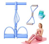 Saludea Foot Pedal Resistance Band with Handle, 4/6/8-Tube Elastic Ankle Puller with Yoga Pedal, 21 Fitness Multifunctional Tension Ropes for Women Man Exercise, Arm & Leg Stirrup Puller for Sit Up