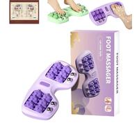 Saludea Foot Relief Roller Pro, Portable Double Foot Massage Roller, Targeted Pressure Point Massage, with an Acupuncture Point Map & Scraping to Relieve Fatigue for Home and Office (Pruple)