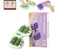 Saludea Foot Relief Roller Pro, Portable Double Foot Massage Roller, Targeted Pressure Point Massage, with an Acupuncture Point Map & Scraping to Relieve Fatigue for Home and Office (Green)