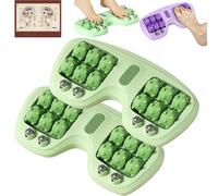 Saludea Foot Relief Roller Pro, Portable Double Foot Massage Roller, Targeted Pressure Point Massage, with an Acupuncture Point Map & Scraping to Relieve Fatigue for Home and Office (Green * 2Pcs)