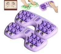 Saludea Foot Relief Roller Pro, Portable Double Foot Massage Roller, Targeted Pressure Point Massage, with an Acupuncture Point Map & Scraping to Relieve Fatigue for Home and Office (Pruple * 2Pcs)