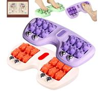Saludea Foot Relief Roller Pro, Portable Double Foot Massage Roller, Targeted Pressure Point Massage, with an Acupuncture Point Map & Scraping to Relieve Fatigue for Home and Office (Pruple+Orange)