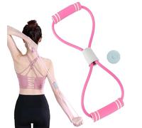 Saludea Resistance Band, Figure 8 Resistance Band, Stretch Strap for Arm Shoulder Back Chest Stretching, Elastic Yoga Rope Stretching Bands for Home, Gym, Yoga, Training (Pink)