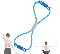Saludea Resistance Band, Figure 8 Resistance Band with Handles, Yoga Gym Fitness Pulling Rope for Home, Gym, Stretch Fitness Strap for Full-Body Workouts, Stretching, Flexibility, (BLUE)
