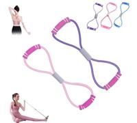 Saludea Resistance Band Figure Resistance Band with Handles Yoga Gym Fitness Pulling Rope for Home Gym Stretch Fitness Strap for Full-Body Workouts Stretching Flexibility (Pink+Purple)